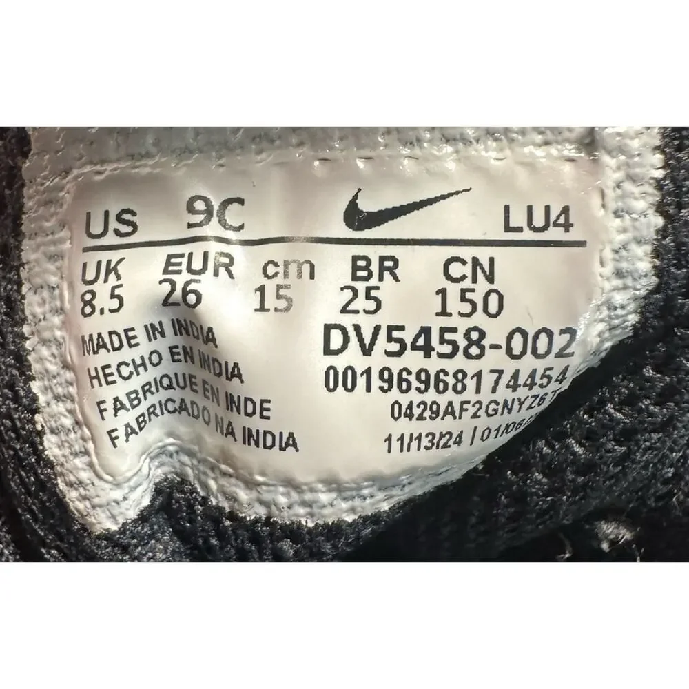 Nike Court Borough Low Recraft Toddler 9C Black Hook Loop Sneakers DV5458-002